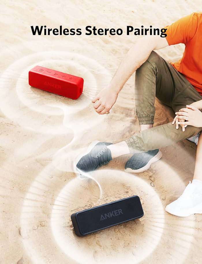 Anker Soundcore 2 Portable Bluetooth Speaker with Stereo Sound, Bluetooth 5, Bassup, IPX7 Waterproof, 24-Hour Playtime, Wireless, Speaker for Home, Outdoors, Travel - Image 2