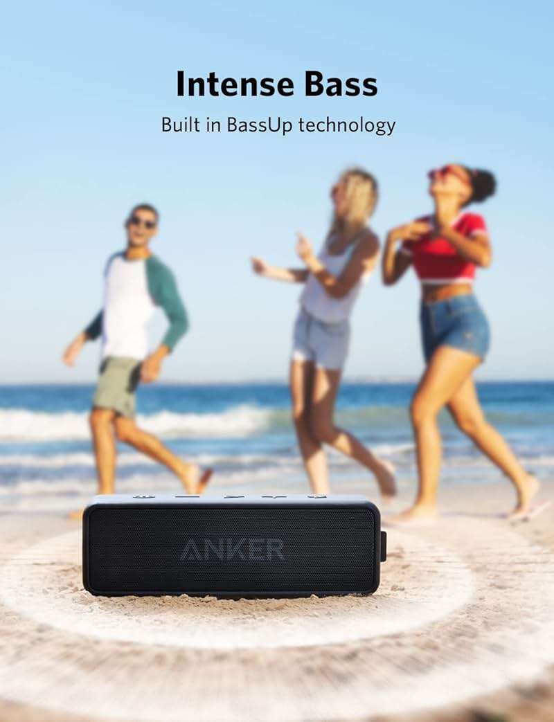 Anker Soundcore 2 Portable Bluetooth Speaker with Stereo Sound, Bluetooth 5, Bassup, IPX7 Waterproof, 24-Hour Playtime, Wireless, Speaker for Home, Outdoors, Travel - Image 3