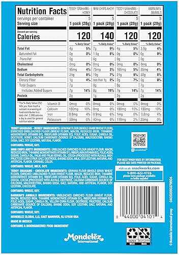 Nabisco Fun Shapes Variety Pack, Barnum's Animal Crackers, Teddy Grahams and CHIPS AHOY! Cookies, 20 Snack Packs - Image 7