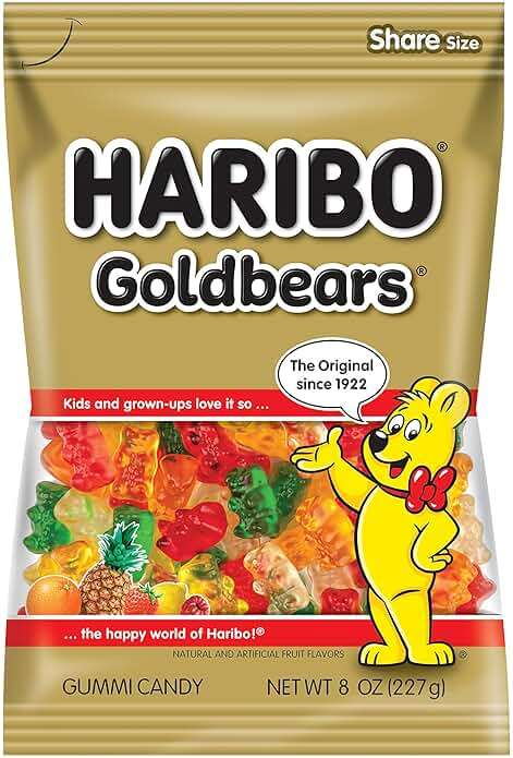 HARIBO Gummi Candy, Original Goldbears, 8 oz. Bag - Image 1