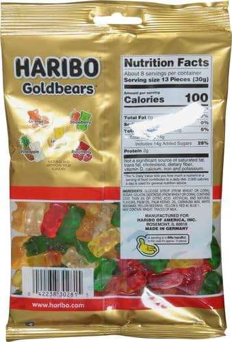 HARIBO Gummi Candy, Original Goldbears, 8 oz. Bag - Image 2