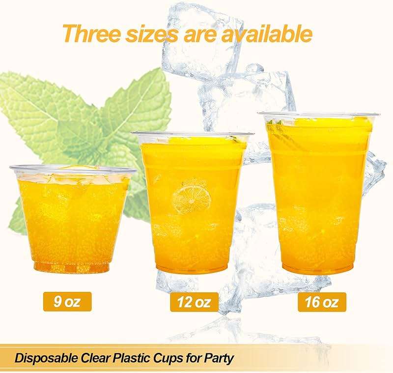 TashiBox [9oz - 150 Cups Plastic Cups Clear - Disposable Tumbler for Cocktails, Wine and More Essential Party Supplies - Image 6