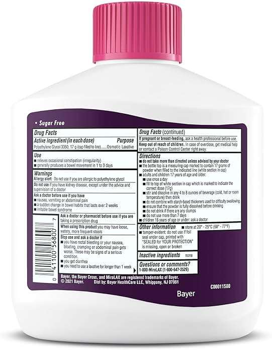 MiraLAX, Laxative Powder, Gentle Constipation Relief for Adults, Stool Softener with PEG 3350, Nonstimulant Laxative, No Harsh Side Effects, Osmotic Laxative, 45 Count - Image 7