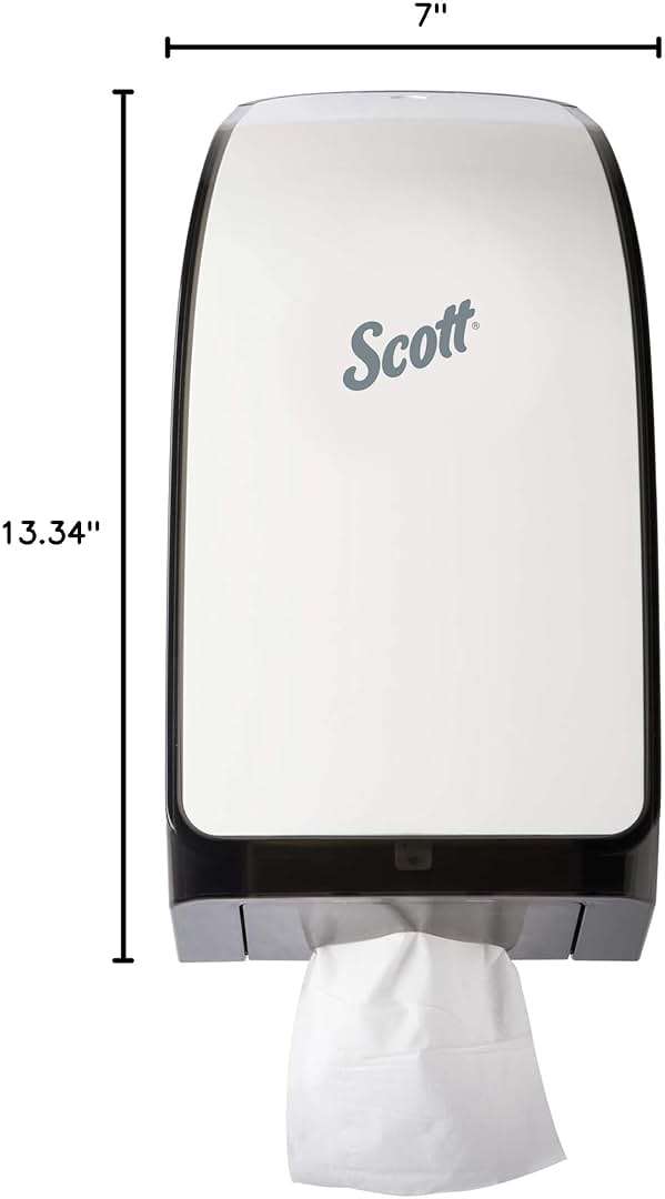Scott® Hygienic Bathroom Tissue Dispenser (40407), White, compatible with Scott® & Cottonelle® Hygienic Bathroom Tissue, 7.0" x 5.725" x 13.339" (Qty 1) - Image 4