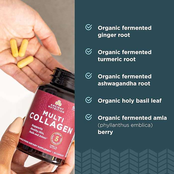 Ancient Nutrition Collagen Peptides Pills, Hydrolyzed Multi Collagen Supplement, Types I, II, II, V & X, Supports Healthy Skin and Nails, Gut Health and Joints, 90 Capsules - Image 6