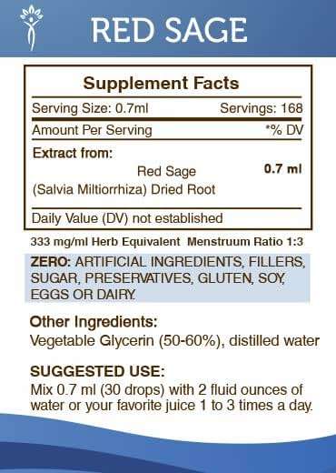Secrets of the Tribe Red Sage Tincture Alcohol-Free Extract, Red Sage (Salvia Miltiorrhiza) Dried Root Tincture Supplement 4 OZ - Image 4