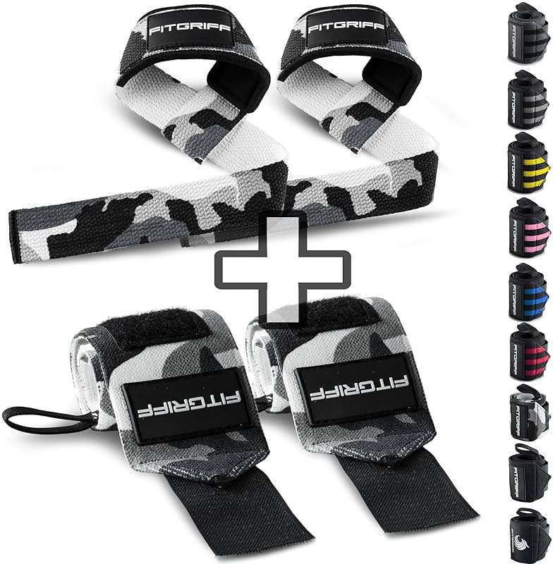 Fitgriff® Lifting Straps & Wrist Wraps (Bundle) Superior Support for Weightlifting & Gym Workouts - for Men and Women - Image 1
