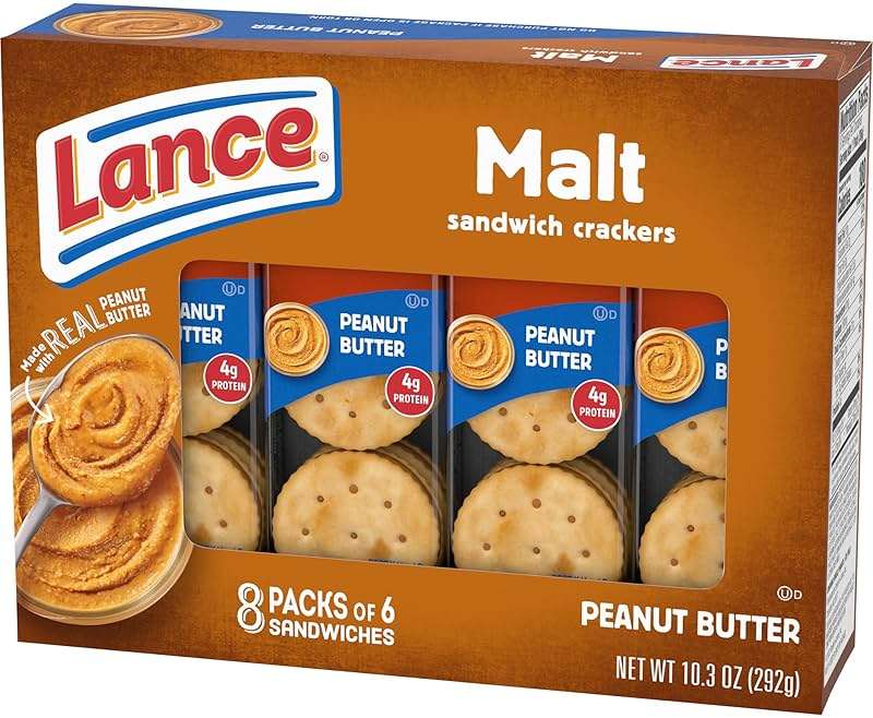 Lance Sandwich Crackers, Malt with Peanut Butter, 8 Ct Box - Image 11