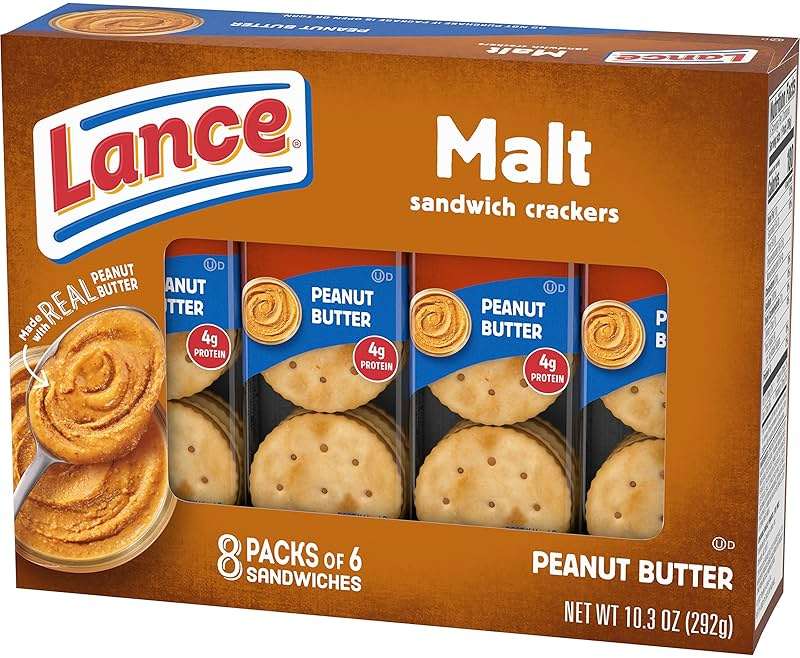 Lance Sandwich Crackers, Malt with Peanut Butter, 8 Ct Box - Image 12