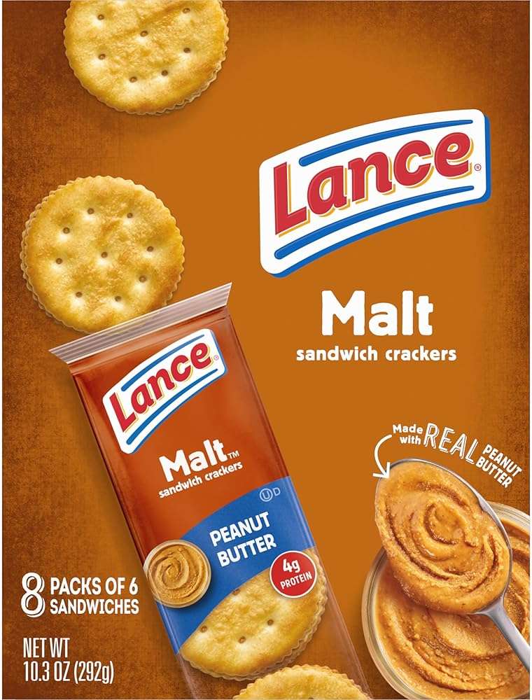 Lance Sandwich Crackers, Malt with Peanut Butter, 8 Ct Box - Image 7