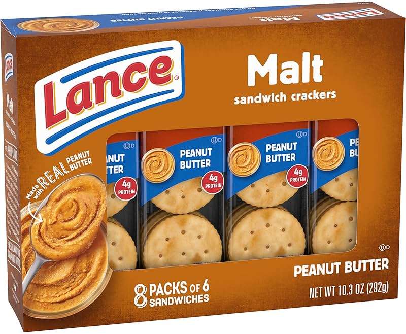 Lance Sandwich Crackers, Malt with Peanut Butter, 8 Ct Box - Image 10