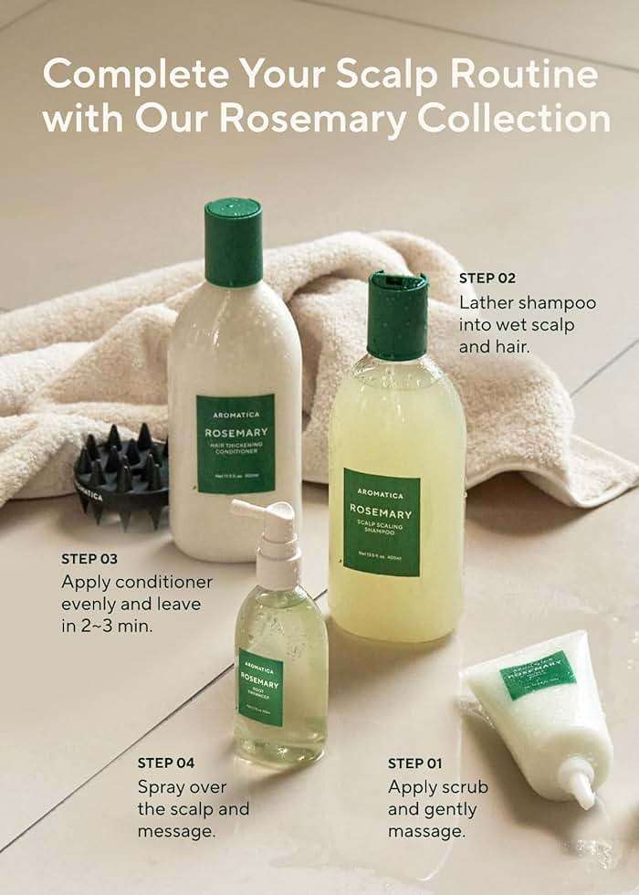 AROMATICA Root Enhancer Rosemary Water for Hair Growth spray - with Rosemary hair oil & caffeine & biotin - Korean hair care for hair thinning & hair loss - free from silicone, paraben and sulfate - Image 6