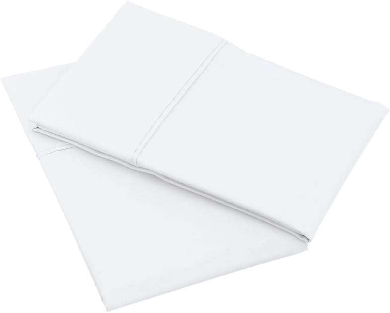 Amazon Basics 400 Thread Count Cotton Pillowcases, Standard, 30" L x 20" W, White - Set of 2, Pillows Not Included - Image 4