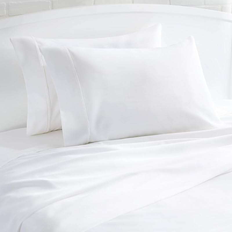 Amazon Basics 400 Thread Count Cotton Pillowcases, Standard, 30" L x 20" W, White - Set of 2, Pillows Not Included - Image 5