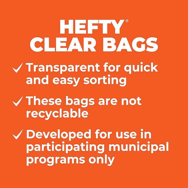 Hefty Recycling Trash Bags, Clear, 13 Gallon, 60 Count Packaging May Vary - Image 4