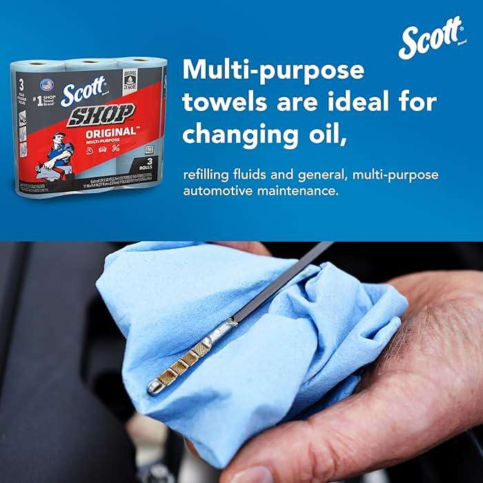 Scott Shop Original (75143), Original Blue Shop Towels, 9.4"x11" sheets, 10 Packs of 3 Rolls (55 Towels/Roll, 30 Rolls/Case, 1,650 Towels/Case) - Image 4