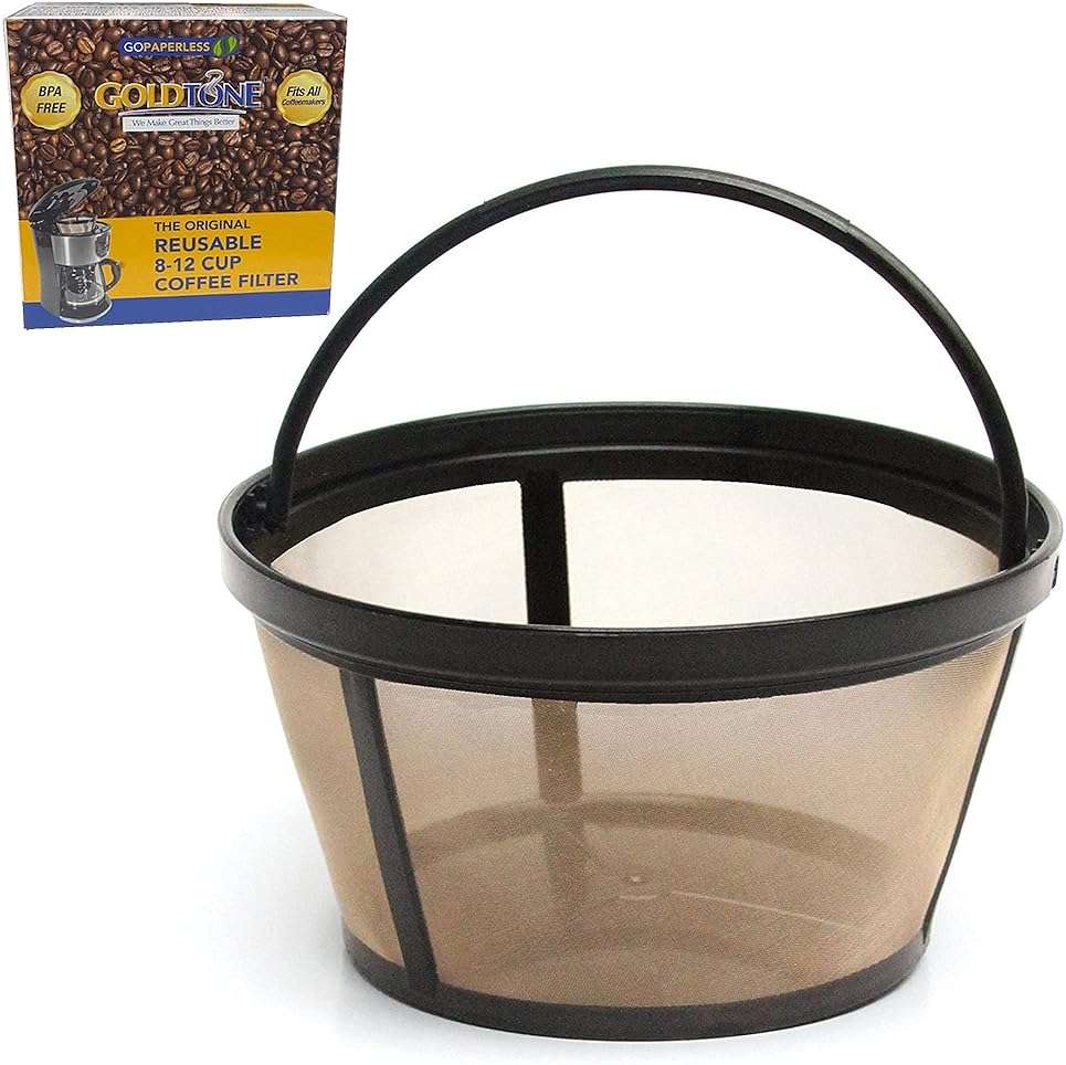 GOLDTONE Reusable 8-12 Cup Basket Coffee Filter fits Mr. Coffee Makers and Brewers, Replaces your Paper Coffee Filters, BPA Free - Image 1