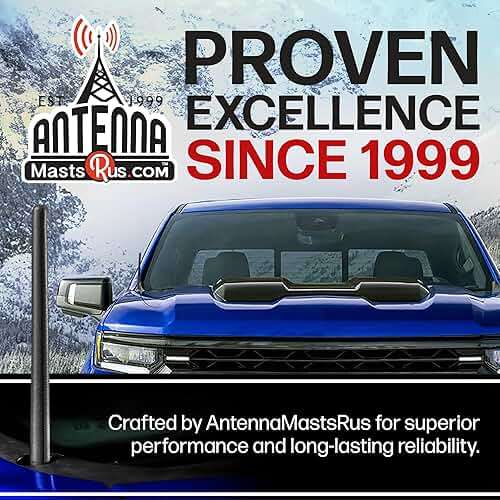 AntennaMastsRus - Short Rubber Antenna fits Chevrolet Silverado 1500 (2006-2026), The Original 6 3/4 Inch, Car Wash Proof, Durable EPDM Rubber, Internal Copper Coil for Enhanced Reception - Image 2