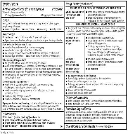GoodSense Multi-Symptom Nasal Allergy Spray, Triamcinolone Acetonide Nasal Allergy Spray, 55 mcg per spray, 0.57 Fluid Ounces - Image 5