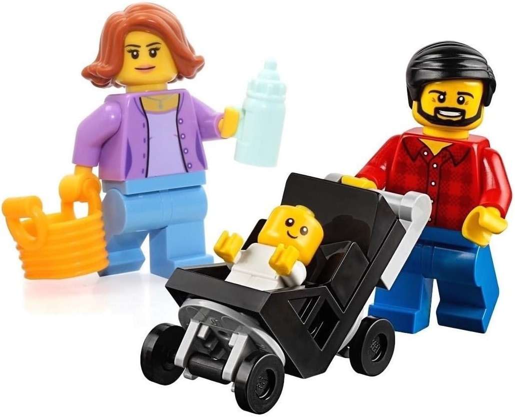 LEGO Town City Fun in The Park Family of Minifigures - Mom Female, Dad Male, and Baby (60134) - Image 1