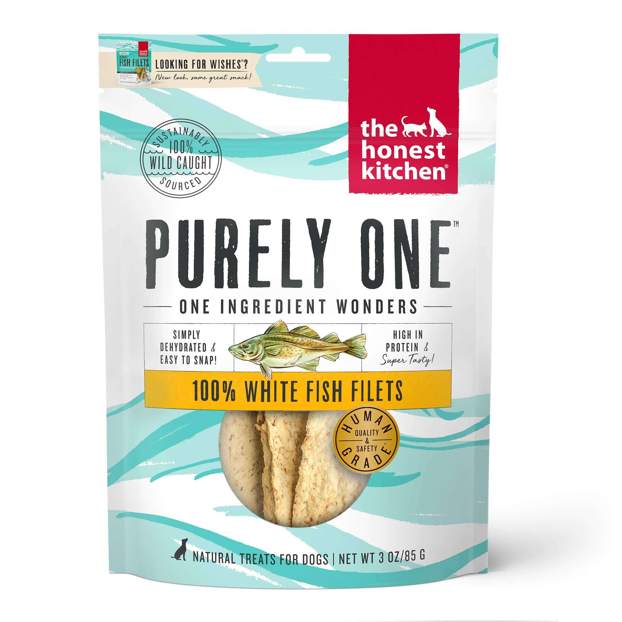 The Honest Kitchen 100% White Fish Filets Dog Treats, 3 oz (Wishes) - Image 1