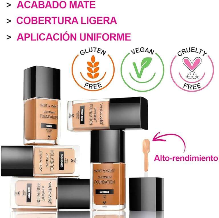 wet n wild Photo Focus Matte Liquid Foundation Soft Beige, Vegan & Cruelty-Free - Image 5