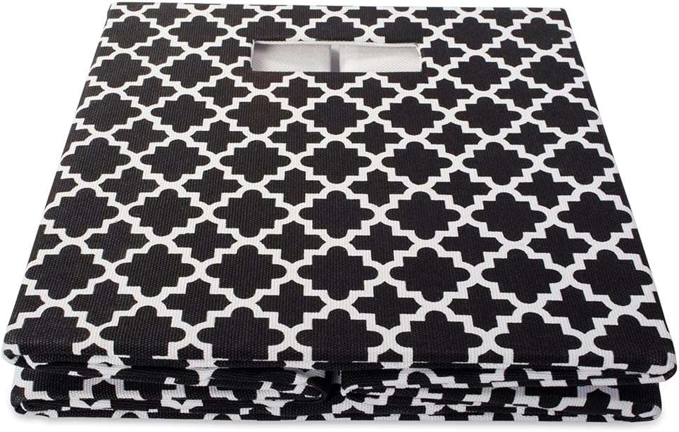 DII Hard Sided Collapsible Fabric Storage Container for Nursery, Offices, & Home Organization, (13x13x13) - Lattice Black - Image 4
