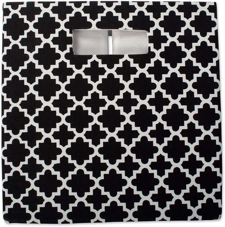 DII Hard Sided Collapsible Fabric Storage Container for Nursery, Offices, & Home Organization, (13x13x13) - Lattice Black - Image 5