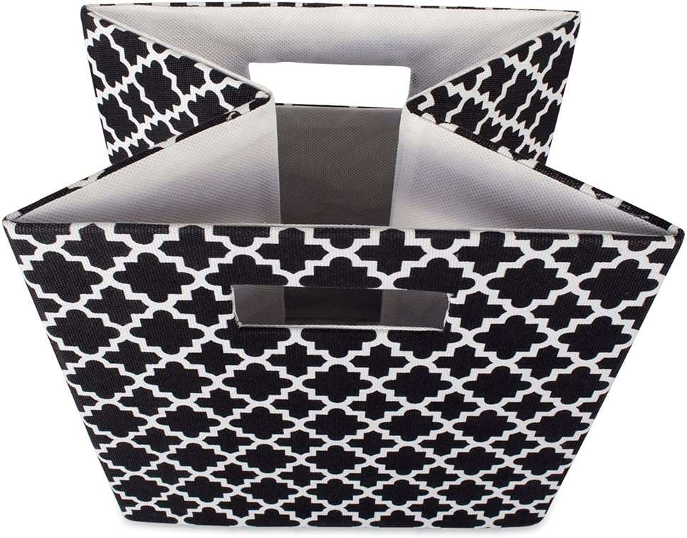 DII Hard Sided Collapsible Fabric Storage Container for Nursery, Offices, & Home Organization, (13x13x13) - Lattice Black - Image 6
