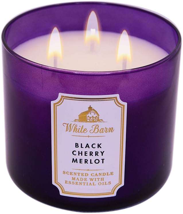 Bath & Body Works Black Cherry Merlot 3-Wick Candle - Scented Candle for At-Home Use - Long-Lasting, Room-Filling Fragrance - High Fragrance Oil Concentration - Soy Wax Blend - 2-Pack - Image 1