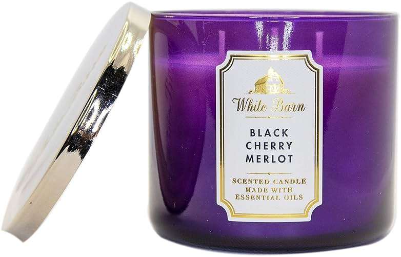 Bath & Body Works Black Cherry Merlot 3-Wick Candle - Scented Candle for At-Home Use - Long-Lasting, Room-Filling Fragrance - High Fragrance Oil Concentration - Soy Wax Blend - 2-Pack - Image 3
