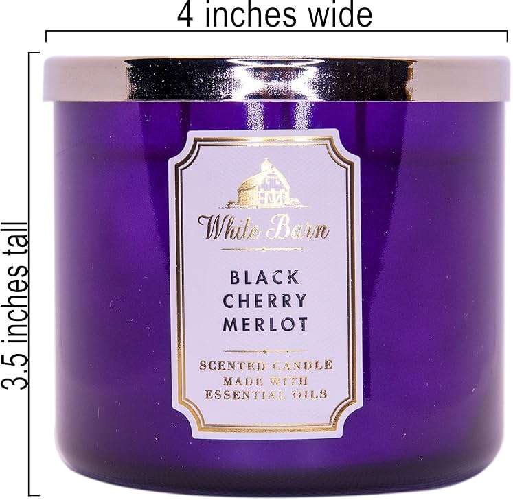 Bath & Body Works Black Cherry Merlot 3-Wick Candle - Scented Candle for At-Home Use - Long-Lasting, Room-Filling Fragrance - High Fragrance Oil Concentration - Soy Wax Blend - 2-Pack - Image 4