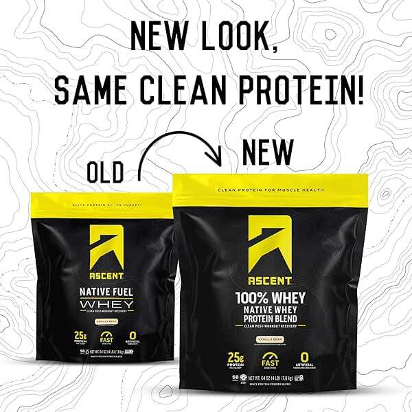 Ascent 100% Whey, Native Whey Protein Blend - Clean Post Workout Recovery, Digesting, Zero Artificial Flavors & Sweeteners, Gluten Free, 5.5g BCAA, 2.6g Leucine, Vanilla Bean 4 lb. - Image 3