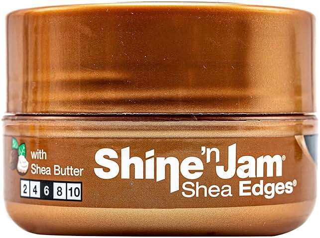 Ampro Shine-n-Jam Shea Edges - Infused with Shea Butter and Silk Protein to Moisturize Hair - Great for Taming Fringe, Ponytails, and Updos - Firm Tresses with Non-Greasy Shine - 2.25 oz - Image 1