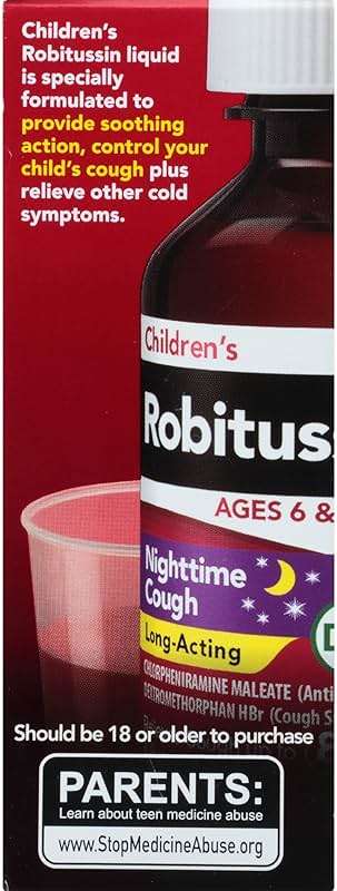 Children's Robitussin Nighttime Cough Long-Acting DM, Cough Medicine for Kids, Fruit Punch Flavor - 4 Fl Oz Bottle - Image 7