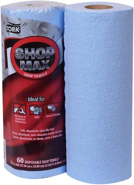 Tork ShopMax Heavy Duty Paper Shop Towel Blue, High Absorbency, 30 rolls x 60 Sheets, 450360 - Image 4