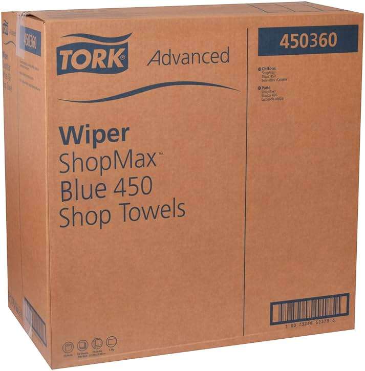 Tork ShopMax Heavy Duty Paper Shop Towel Blue, High Absorbency, 30 rolls x 60 Sheets, 450360 - Image 6