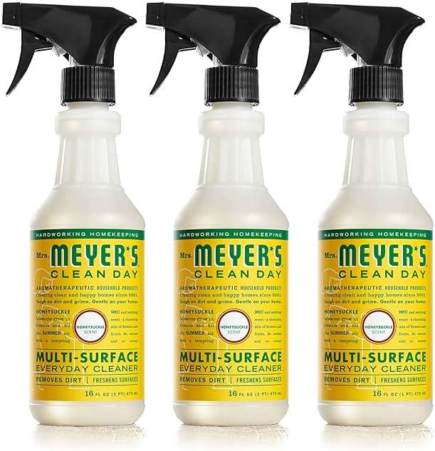 MRS. MEYER'S CLEAN DAY Multi-Surface Everyday Cleaner, Honeysuckle Scent, 16 Fl Oz Bottle - 3 Pack - Image 1