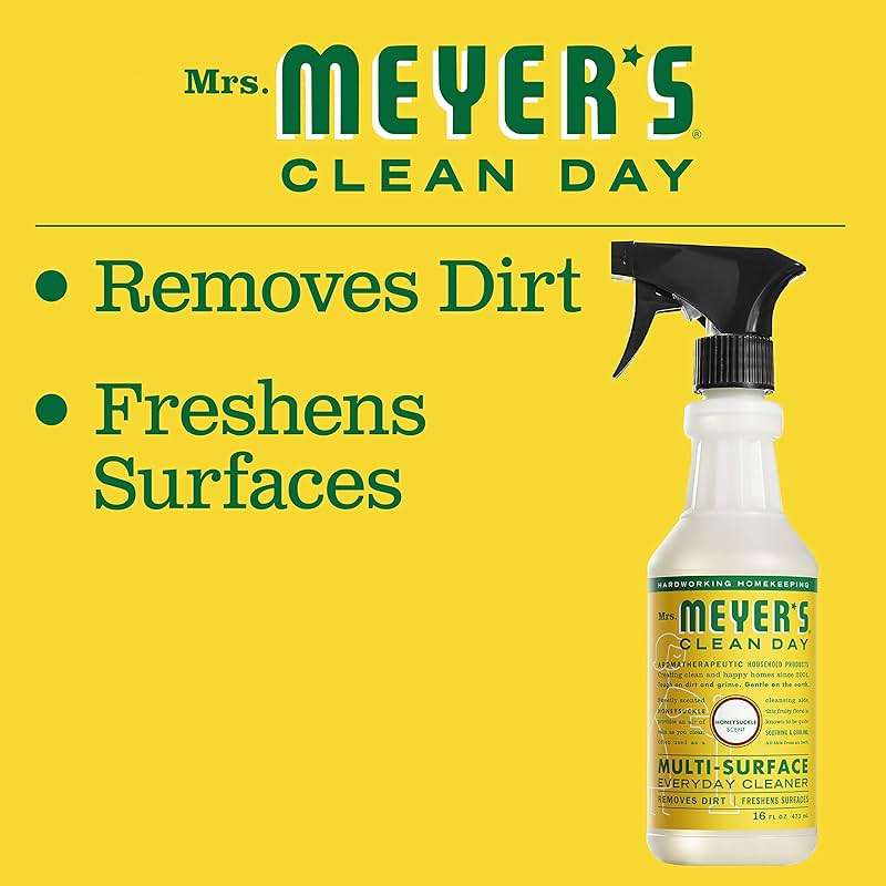 MRS. MEYER'S CLEAN DAY Multi-Surface Everyday Cleaner, Honeysuckle Scent, 16 Fl Oz Bottle - 3 Pack - Image 5