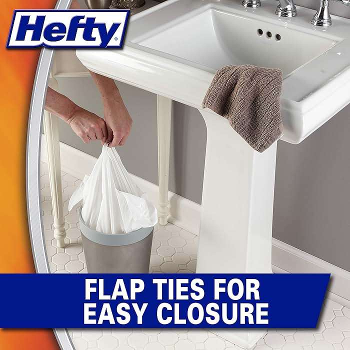 Hefty Small Trash Bags, Flap Tie, Lavender & Sweet Vanilla Scent, 4 Gallon, 26 Count - Image 5