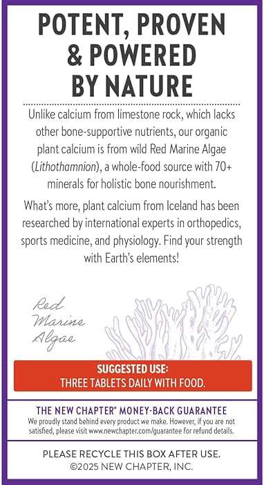 New Chapter Bone Strength Take Care - Bone & Heart Health Supplement - Clinically Studied Plant Calcium from Red Marine Algae - Vegan, Organic, Gluten Free & Kosher - 120 Slim Tablets - Image 7