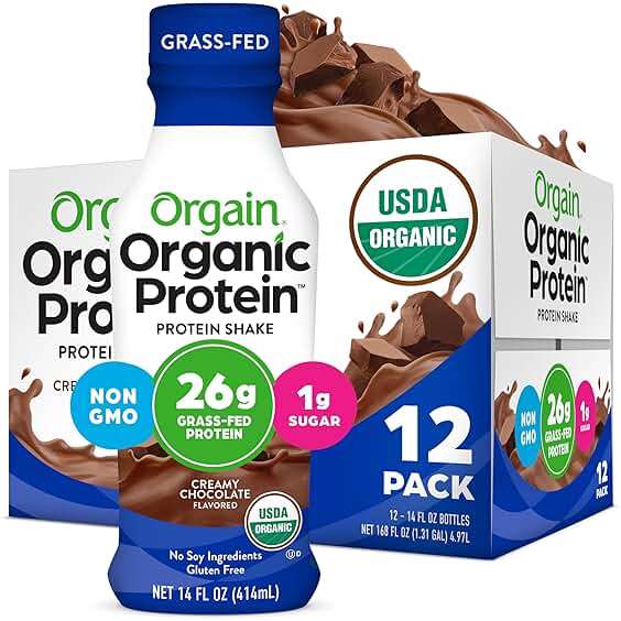 Orgain Organic Protein Shake, Grass Fed Dairy, Creamy Chocolate - 26g High Protein Whey Shake, Ready to Drink, Gluten Free, No Soy Ingredients, No Sugar Added, 14 Fl Oz (Pack of 12) - Image 1