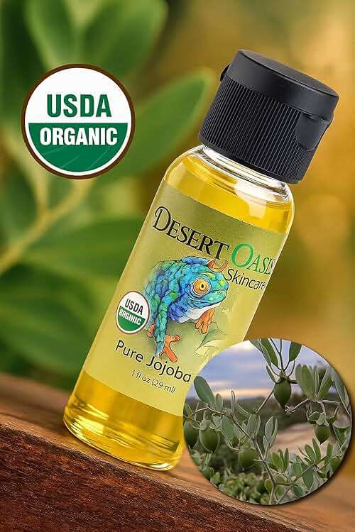 Desert Oasis Skincare | USDA Certified Organic Jojoba Oil – 100% Pure, Cold Pressed Natural Moisturizer for Face, Hair, Skin, Tattoos & Piercings – Travel Size (1 fl oz / 29 ml) - Image 2