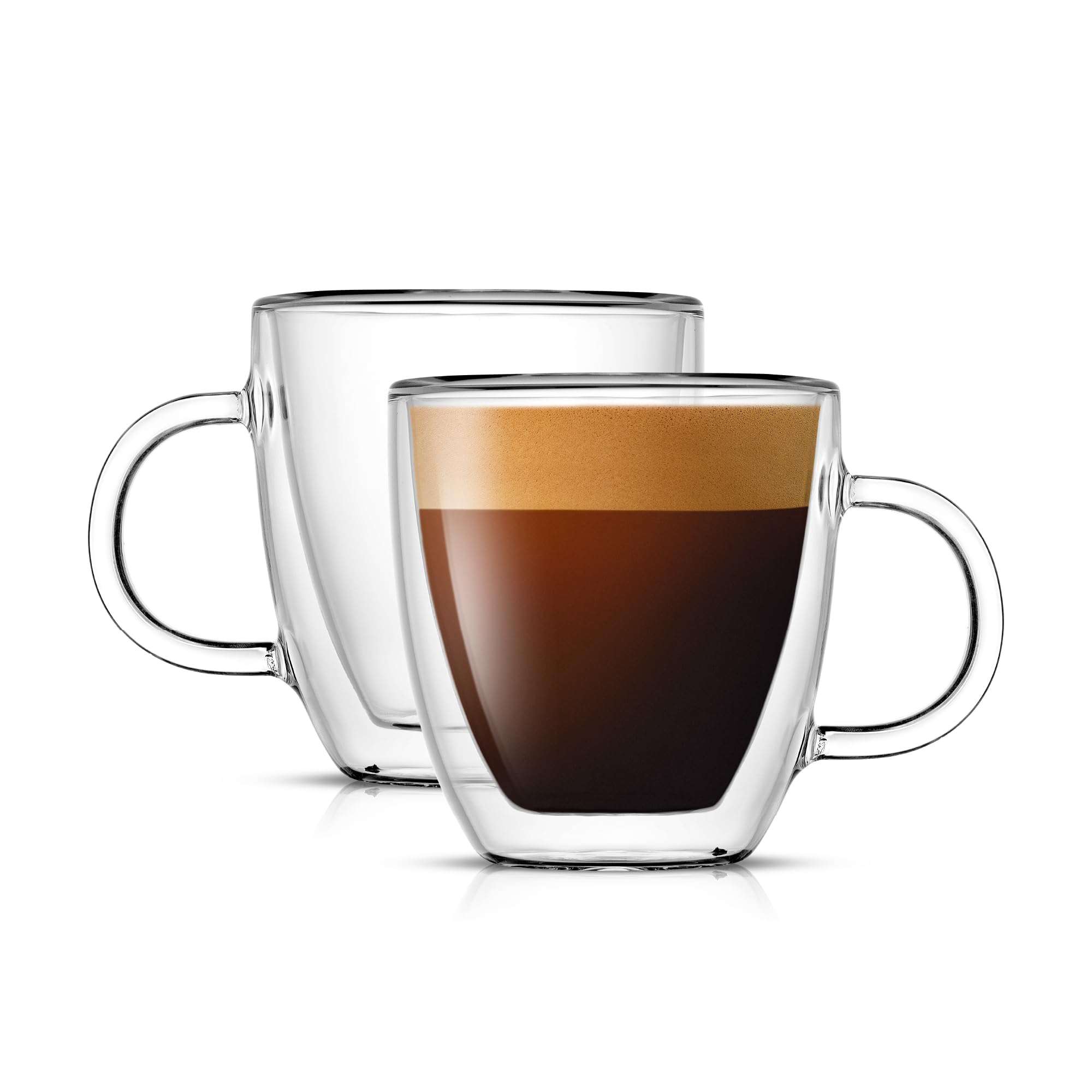 JoyJolt Savor Double Wall Insulated Glasses Espresso Mugs (Set of 2) - 5.4-Ounces - Image 1