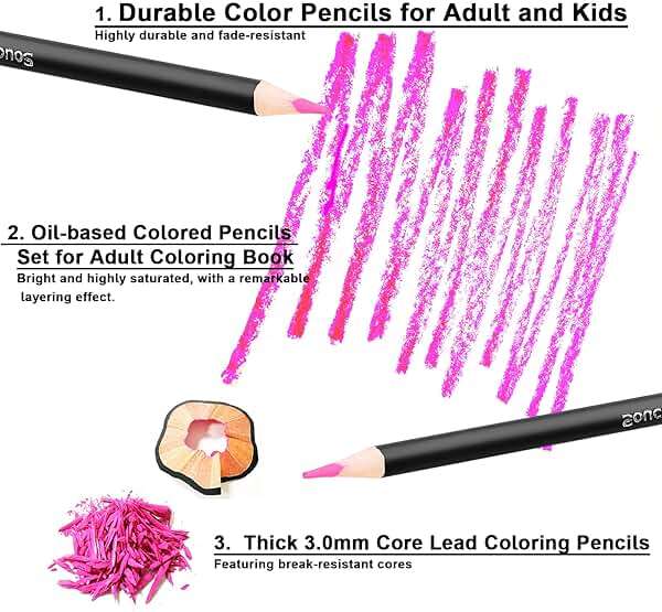 Soucolor 72-Color Colored Pencils for Adult Coloring Books, Soft Core, Back to School Supplies, Smooth Coloring Pencils for Kids Sketching, Drawing, Blending, Shading, Arts & Crafts Supplies Gift - Image 4