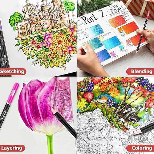 Soucolor 72-Color Colored Pencils for Adult Coloring Books, Soft Core, Back to School Supplies, Smooth Coloring Pencils for Kids Sketching, Drawing, Blending, Shading, Arts & Crafts Supplies Gift - Image 5