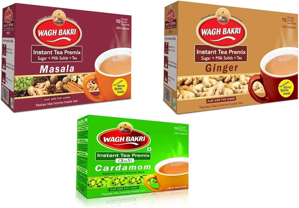 Wagh Bakri Instant Tea Premix Elaichiginger & Masala Combo Pack - Image 1