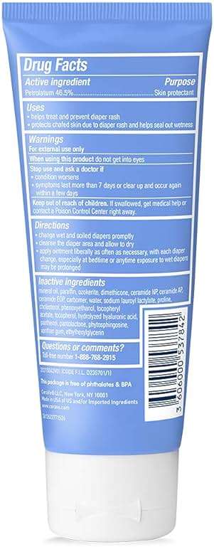 CeraVe Diaper Rash Cream, Baby Healing Ointment for Extra Dry, Cracked Skin, Diaper Cream with Ceramides & Vitamin E, Lanolin, Fragrance, Paraben, Dye, Phthalates & Sulfate Free, 3 Ounce - Image 10