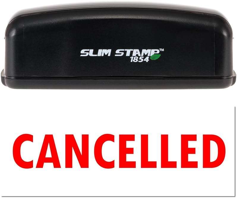 Office Stamp - Large Pre-Inked Cancelled Stamp with Vibrant Red Ink, Ideal for Relationship Managers, 7/8 x 2-1/4 Size, Quality and Durable, Ideal for Efficient Document Management and Office Use - Image 5