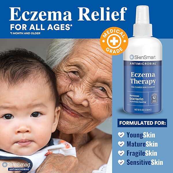 SkinSmart Antimicrobial Eczema Therapy with Hypochlorous Acid, Safely Removes Bacteria so Skin Can Heal, for Adults, Kids and Seniors, 8 Ounce Clear Spray - Image 5